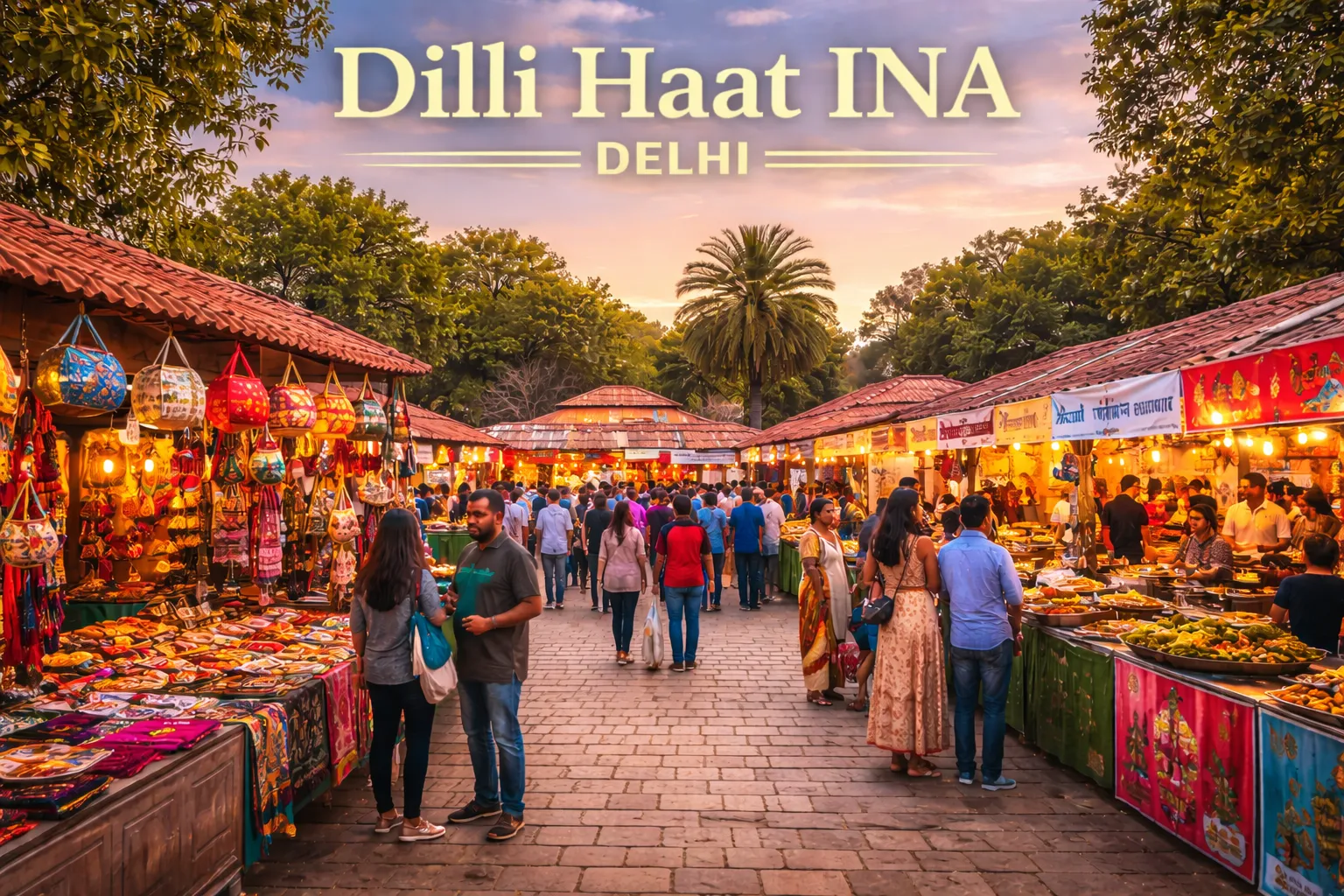 Dilli Haat INA Delhi – open air craft market and food stalls