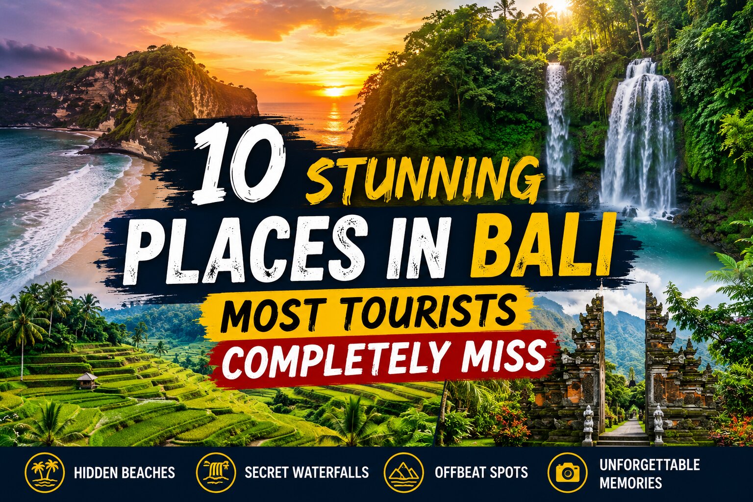 secret Bali locations tropical waterfall in jungle